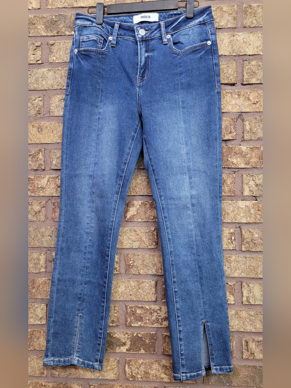 Mica Skinny Front Slit Denim Jeans Size 26 Cotton Stretch
